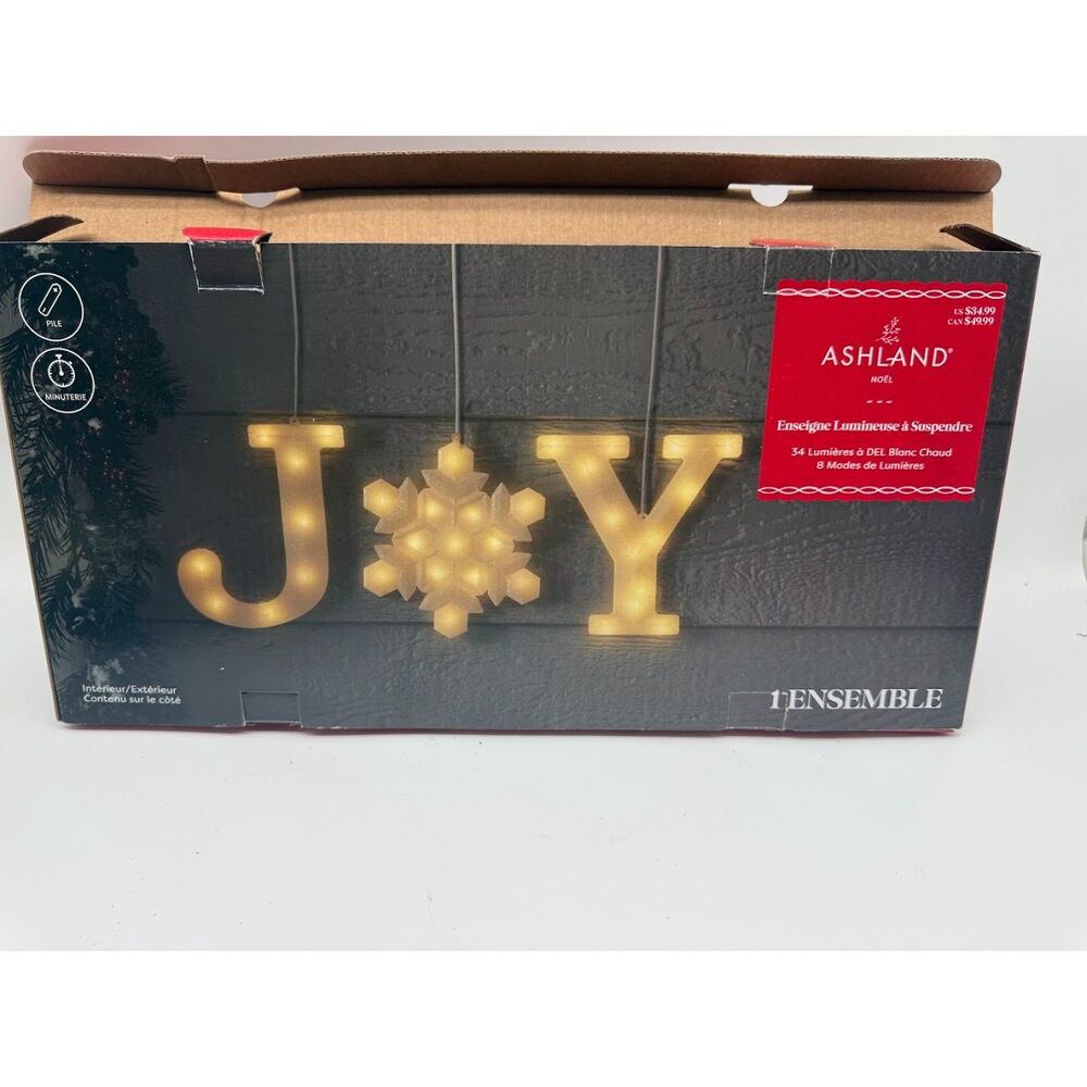 Ashland Christmas "JOY" lighted sign